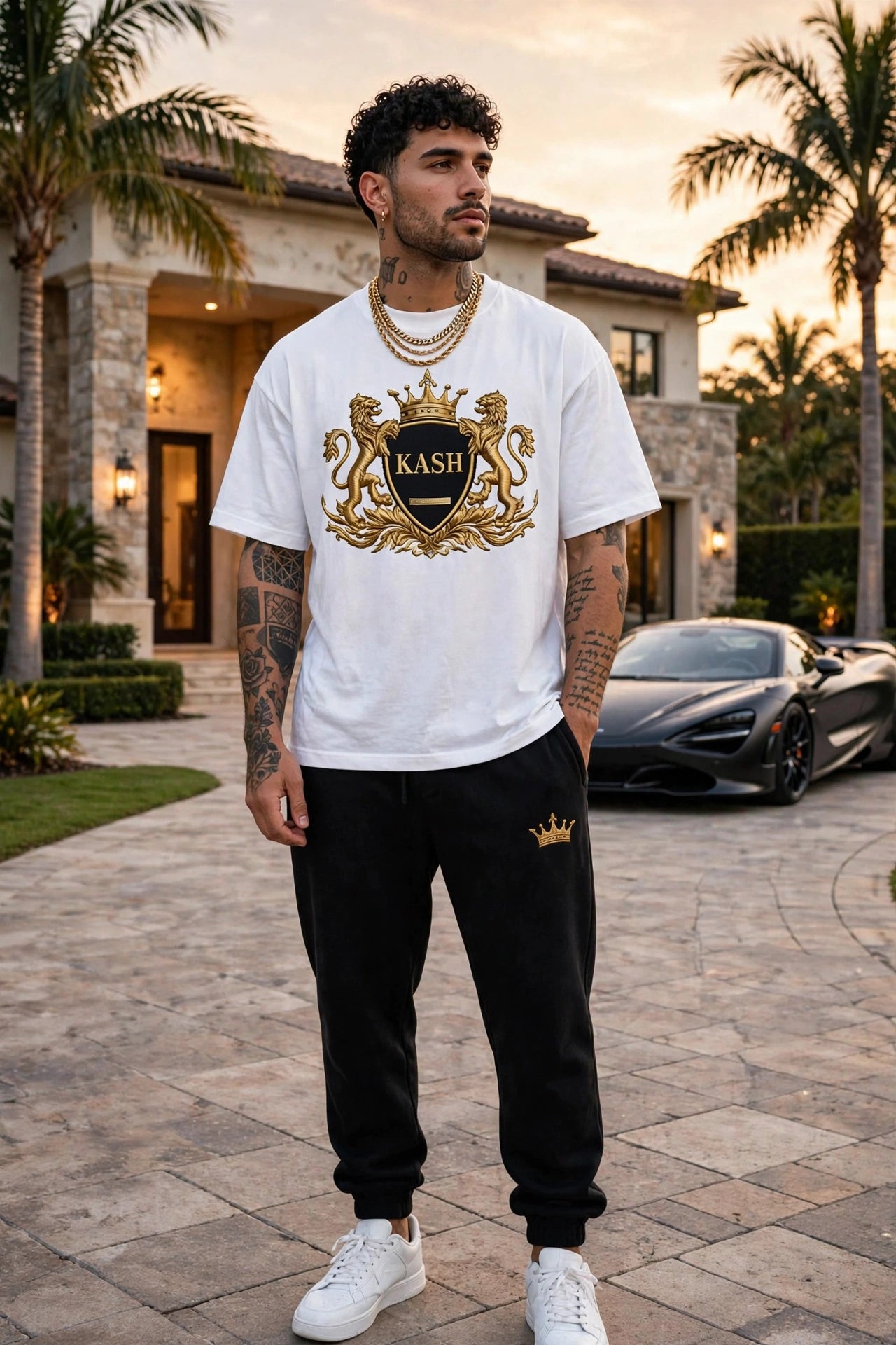 KASH CROWN Crest Emblem Tee — Essentials