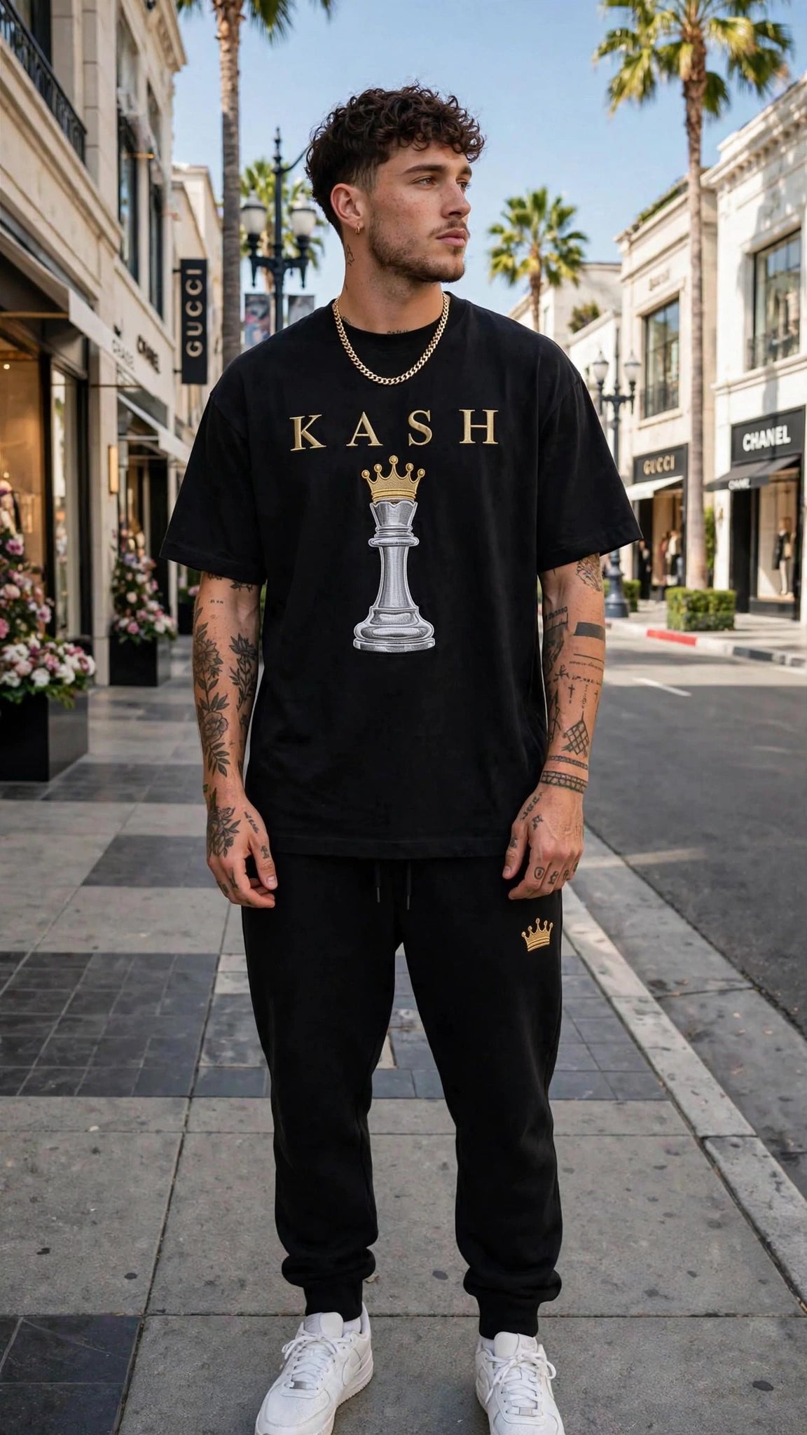 KASH CROWN Script Logo Tee — Essentials