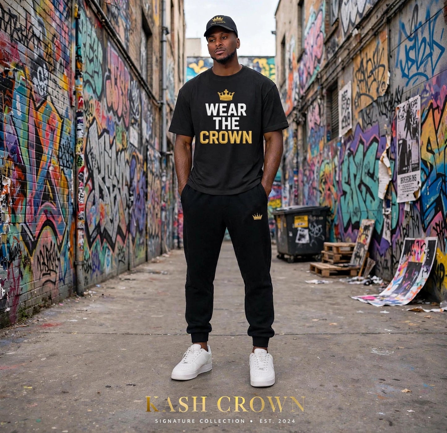 Detail of the Kash Crown Wear The Crown Tee
