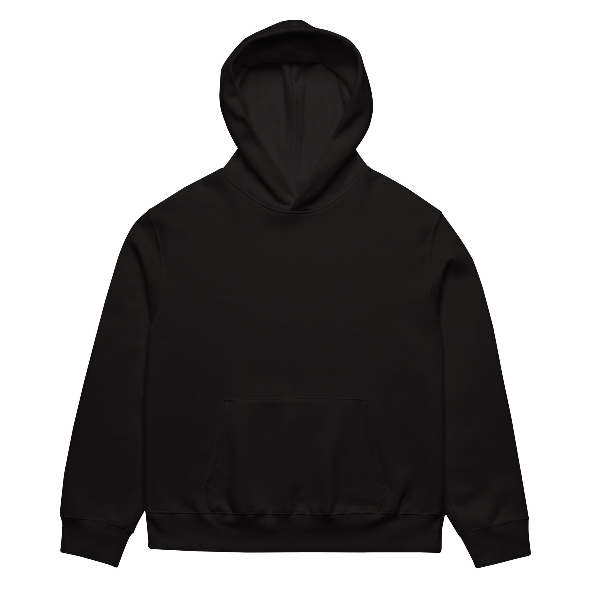 KASH CROWN Chess Royalty Hoodie in black — front view of the heavyweight brushed-fleece pullover